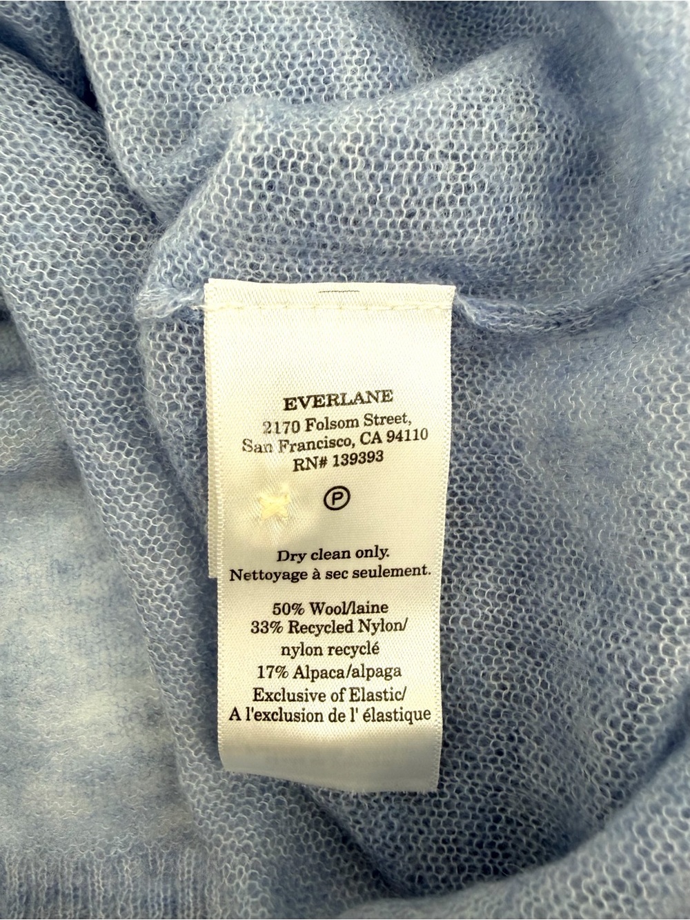 Everlane The Air Alpaca Short Sleeve Cardigan in blue Size XXL NWOT - Picture 5 of 7